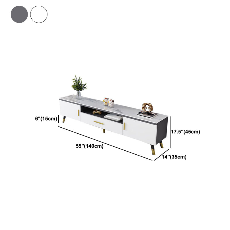 Gorgeous TV Stand Console With Record Storage , Glass and Wood TV Stand in Grey / White Clearhalo 'furn' 'furn_tv_stands_entertainment_centers' 'Furniture' 'Living Room Furniture' 'TV Stands & Entertainment Centers' 'TV Stands & Media Storage Furniture' 'tv_stands_entertainment_centers' 5276661