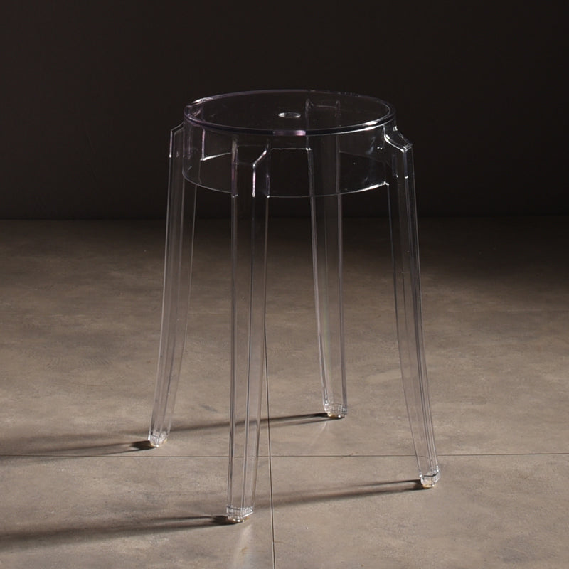 Modern Style Bar-stool Acrylic Round Counter Bar Stool for Kitchen Bar Clear 4 Piece Set Short Stool(18"H) Clearhalo 'Bar Furniture' 'Bar Stools' 'bar_stools' 'furn' 'furn_bar_stools' 'Furniture' 'Kitchen & Dining Furniture' 5276884