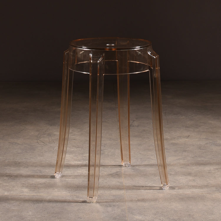 Modern Style Bar-stool Acrylic Round Counter Bar Stool for Kitchen Bar Amber 4 Piece Set Short Stool(18"H) Clearhalo 'Bar Furniture' 'Bar Stools' 'bar_stools' 'furn' 'furn_bar_stools' 'Furniture' 'Kitchen & Dining Furniture' 5276886