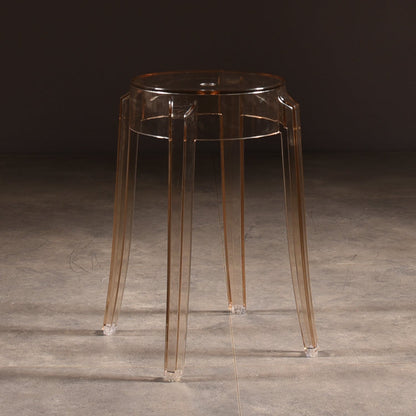 Modern Style Bar-stool Acrylic Round Counter Bar Stool for Kitchen Bar Amber 4 Piece Set Short Stool(18"H) Clearhalo 'Bar Furniture' 'Bar Stools' 'bar_stools' 'furn' 'furn_bar_stools' 'Furniture' 'Kitchen & Dining Furniture' 5276886