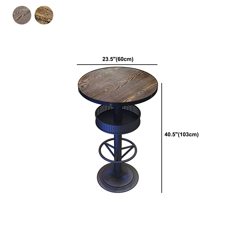 Table à manger industrielle Bistro Accent Table de bar marron avec rangement