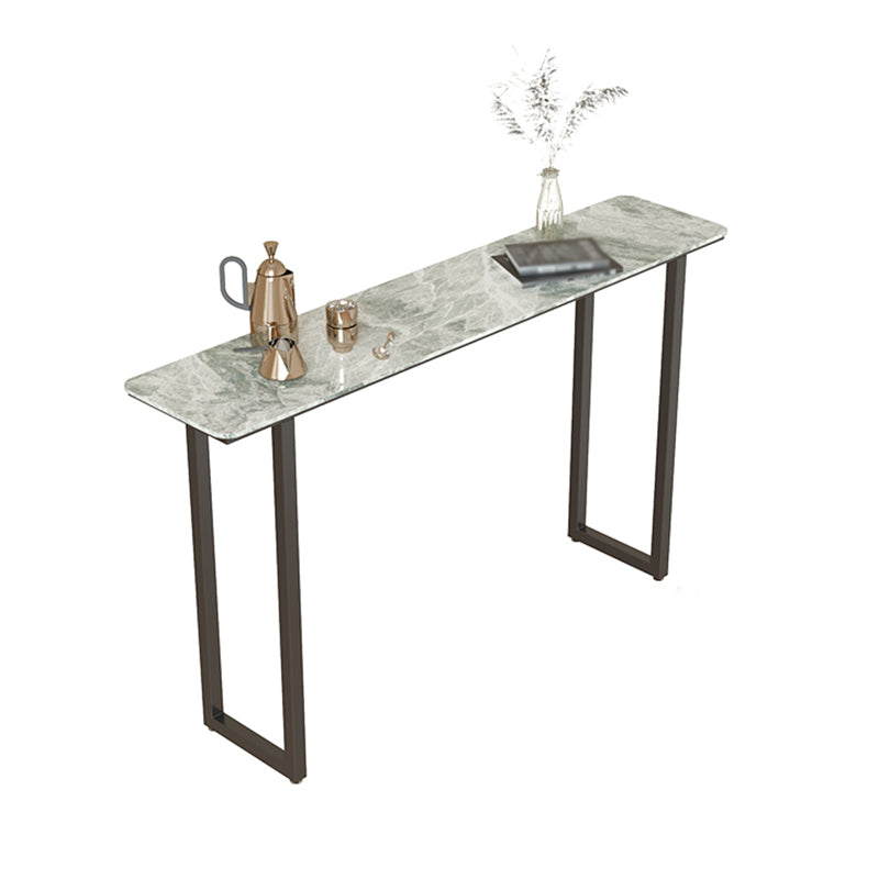 Industrial Bar Table Stone Top Carbon Steel Pedestal Bar Table Gray Without Chairs Clearhalo 'Bar Furniture' 'Bar Tables' 'bar_tables' 'furn' 'furn_bar_tables' 'Furniture' 'Kitchen & Dining Furniture' 5277958