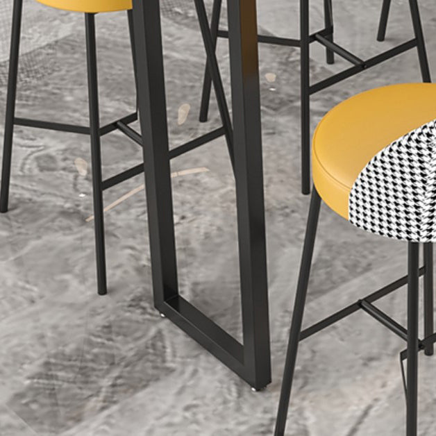 Industrial Bar Table Stone Top Carbon Steel Pedestal Bar Table Clearhalo 'Bar Furniture' 'Bar Tables' 'bar_tables' 'furn' 'furn_bar_tables' 'Furniture' 'Kitchen & Dining Furniture' 5277964