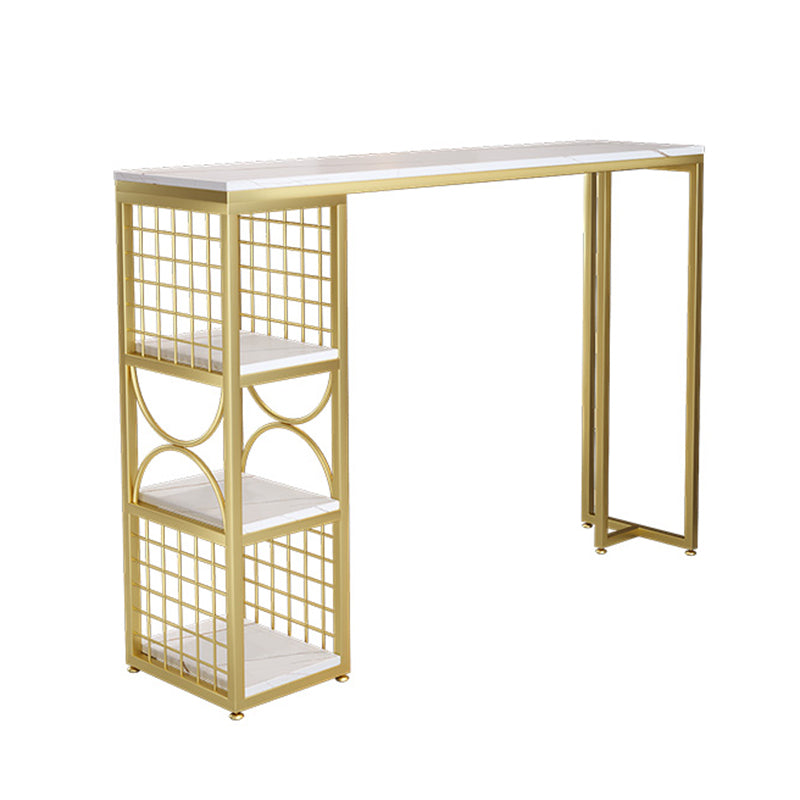 Eigentijdse dubbele pedestal patio balk tafel indoor stenen bistro bars tafel met opslag