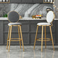 Glam Velvet Bar Stool Low Back Footrest Round Indoor Counter and Bar Stool