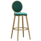 Glam Velvet Bar Stool Low Back Footrest Round Indoor Counter and Bar Stool