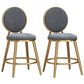 Glam Velvet Bar Stool Low Back Footrest Round Indoor Counter and Bar Stool