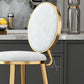 Glam Velvet Bar Stool Low Back Footrest Round Indoor Counter and Bar Stool