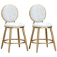 Glam Velvet Bar Stool Low Back Footrest Round Indoor Counter and Bar Stool