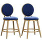 Glam Velvet Bar Stool Low Back Footrest Round Indoor Counter and Bar Stool