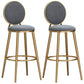 Glam Velvet Bar Stool Low Back Footrest Round Indoor Counter and Bar Stool