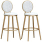 Glam Velvet Bar Stool Low Back Footrest Round Indoor Counter and Bar Stool