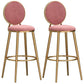 Glam Velvet Bar Stool Low Back Footrest Round Indoor Counter and Bar Stool