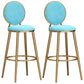 Glam Velvet Bar Stool Low Back Footrest Round Indoor Counter and Bar Stool