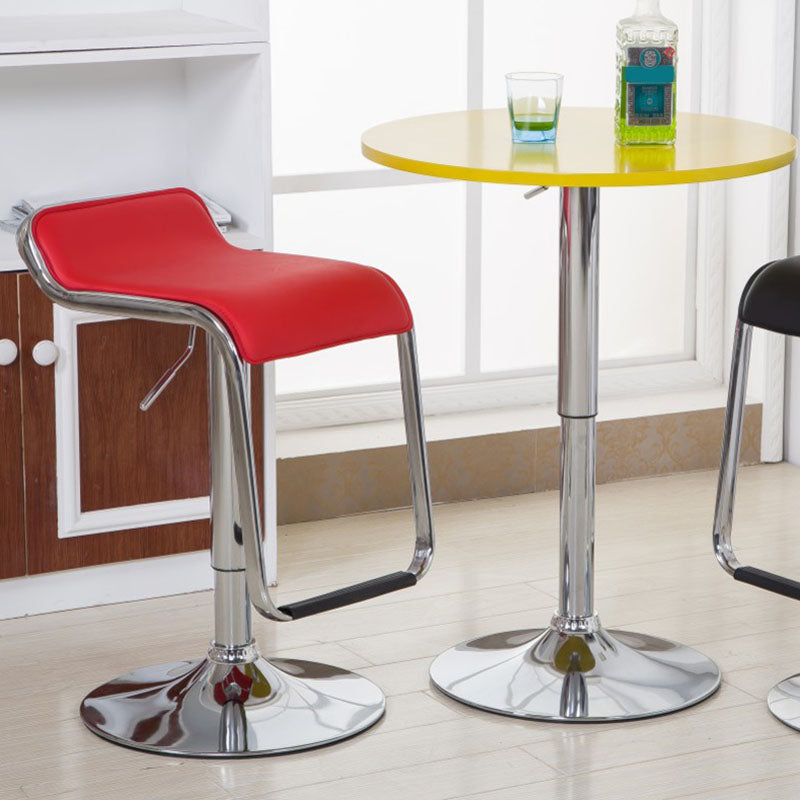 Modern Backrest Liftable Stool Steel Cashier Bar Stool with Leather Cushion and Pedal Clearhalo 'Bar Furniture' 'Bar Stools' 'bar_stools' 'furn' 'furn_bar_stools' 'Furniture' 'Kitchen & Dining Furniture' 5278143