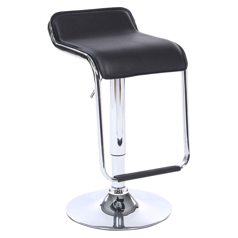 Modern Backrest Liftable Stool Steel Cashier Bar Stool with Leather Cushion and Pedal Black 1 Piece Clearhalo 'Bar Furniture' 'Bar Stools' 'bar_stools' 'furn' 'furn_bar_stools' 'Furniture' 'Kitchen & Dining Furniture' 5278144