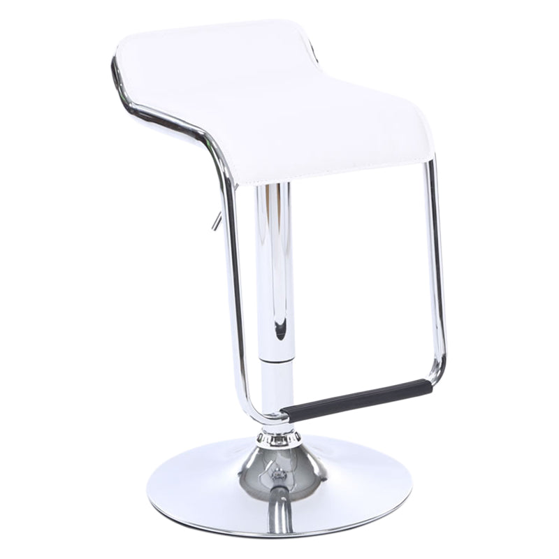 Modern Backrest Liftable Stool Steel Cashier Bar Stool with Leather Cushion and Pedal White 1 Piece Clearhalo 'Bar Furniture' 'Bar Stools' 'bar_stools' 'furn' 'furn_bar_stools' 'Furniture' 'Kitchen & Dining Furniture' 5278149