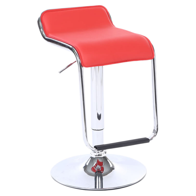 Modern Backrest Liftable Stool Steel Cashier Bar Stool with Leather Cushion and Pedal Red 1 Piece Clearhalo 'Bar Furniture' 'Bar Stools' 'bar_stools' 'furn' 'furn_bar_stools' 'Furniture' 'Kitchen & Dining Furniture' 5278156