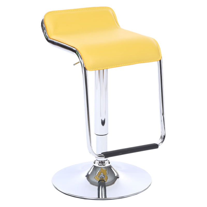 Modern Backrest Liftable Stool Steel Cashier Bar Stool with Leather Cushion and Pedal Yellow 1 Piece Clearhalo 'Bar Furniture' 'Bar Stools' 'bar_stools' 'furn' 'furn_bar_stools' 'Furniture' 'Kitchen & Dining Furniture' 5278160