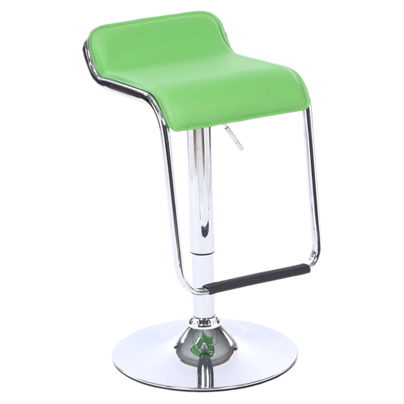 Modern Backrest Liftable Stool Steel Cashier Bar Stool with Leather Cushion and Pedal Green 1 Piece Clearhalo 'Bar Furniture' 'Bar Stools' 'bar_stools' 'furn' 'furn_bar_stools' 'Furniture' 'Kitchen & Dining Furniture' 5278163