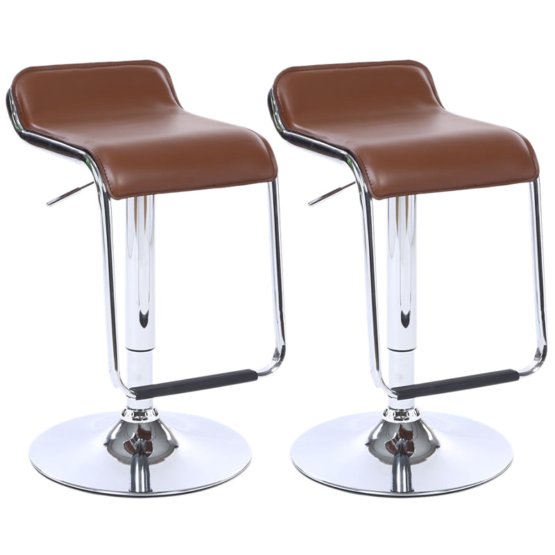 Modern Backrest Liftable Stool Steel Cashier Bar Stool with Leather Cushion and Pedal Coffee 2 Piece Set Clearhalo 'Bar Furniture' 'Bar Stools' 'bar_stools' 'furn' 'furn_bar_stools' 'Furniture' 'Kitchen & Dining Furniture' 5278167