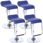 Modern Backrest Liftable Stool Steel Cashier Bar Stool with Leather Cushion and Pedal Royal Blue 4 Piece Set Clearhalo 'Bar Furniture' 'Bar Stools' 'bar_stools' 'furn' 'furn_bar_stools' 'Furniture' 'Kitchen & Dining Furniture' 5278171
