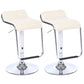 Modern Backrest Liftable Stool Steel Cashier Bar Stool with Leather Cushion and Pedal Off-White 2 Piece Set Clearhalo 'Bar Furniture' 'Bar Stools' 'bar_stools' 'furn' 'furn_bar_stools' 'Furniture' 'Kitchen & Dining Furniture' 5278176