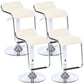 Modern Backrest Liftable Stool Steel Cashier Bar Stool with Leather Cushion and Pedal Off-White 4 Piece Set Clearhalo 'Bar Furniture' 'Bar Stools' 'bar_stools' 'furn' 'furn_bar_stools' 'Furniture' 'Kitchen & Dining Furniture' 5278177