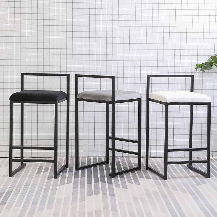 Moderno sgabello da bar rettangolare sgabello con poggiapiedi con cuscino di velluto