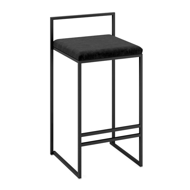 Moderno sgabello da bar rettangolare sgabello con poggiapiedi con cuscino di velluto