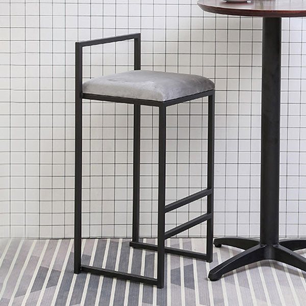Moderno sgabello da bar rettangolare sgabello con poggiapiedi con cuscino di velluto