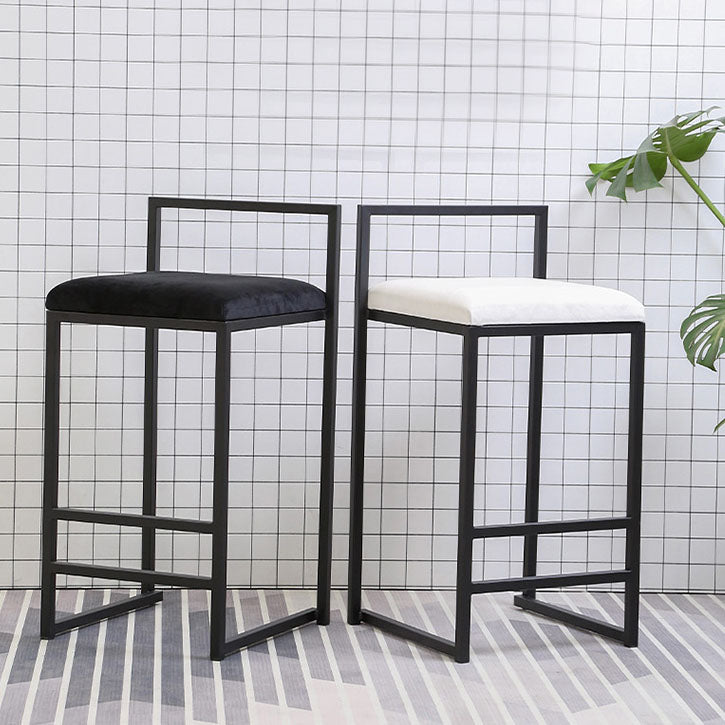 Moderno sgabello da bar rettangolare sgabello con poggiapiedi con cuscino di velluto