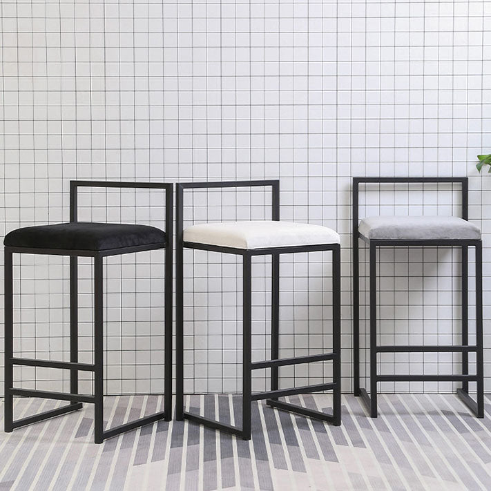 Moderno sgabello da bar rettangolare sgabello con poggiapiedi con cuscino di velluto