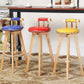 Sgabello da bancone senza braccioli con schienale tradizionale Sgabello da bar per uso domestico in legno con cuscino in pelle