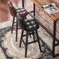 Taburete de bar interior Taburete de mostrador con respaldo rectangular moderno con patas de madera