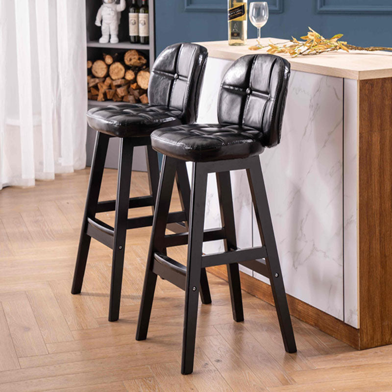 Taburete de bar interior Taburete de mostrador con respaldo rectangular moderno con patas de madera
