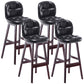 Taburete de bar interior Taburete de mostrador con respaldo rectangular moderno con patas de madera