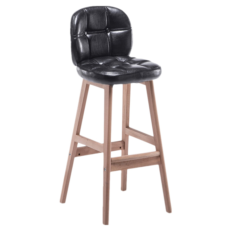 Taburete de bar interior Taburete de mostrador con respaldo rectangular moderno con patas de madera