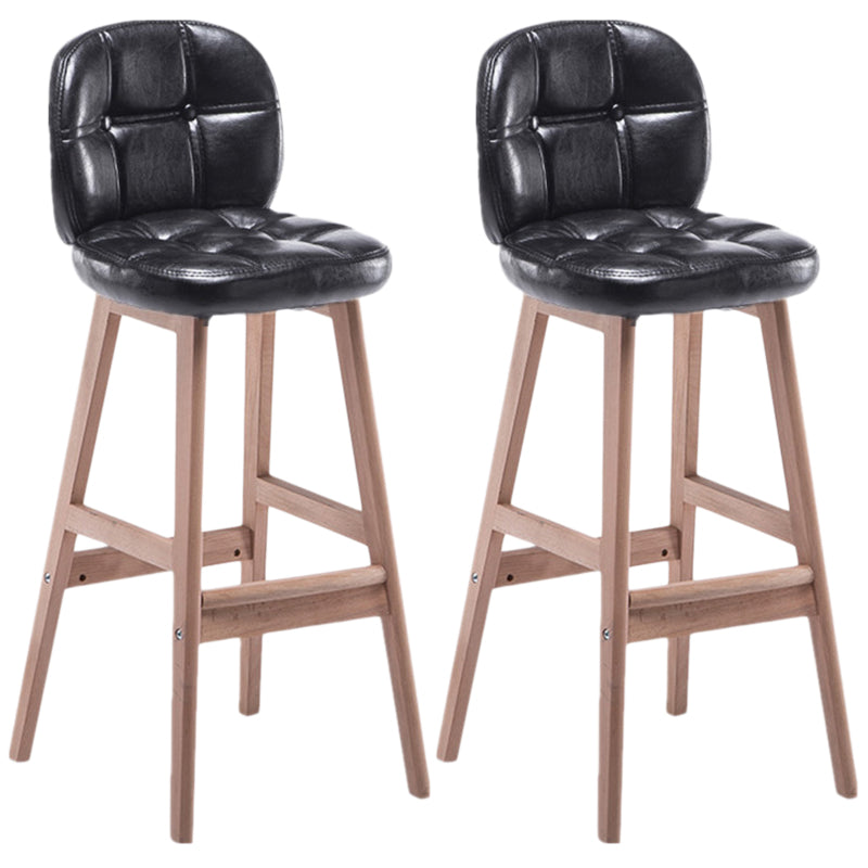 Taburete de bar interior Taburete de mostrador con respaldo rectangular moderno con patas de madera