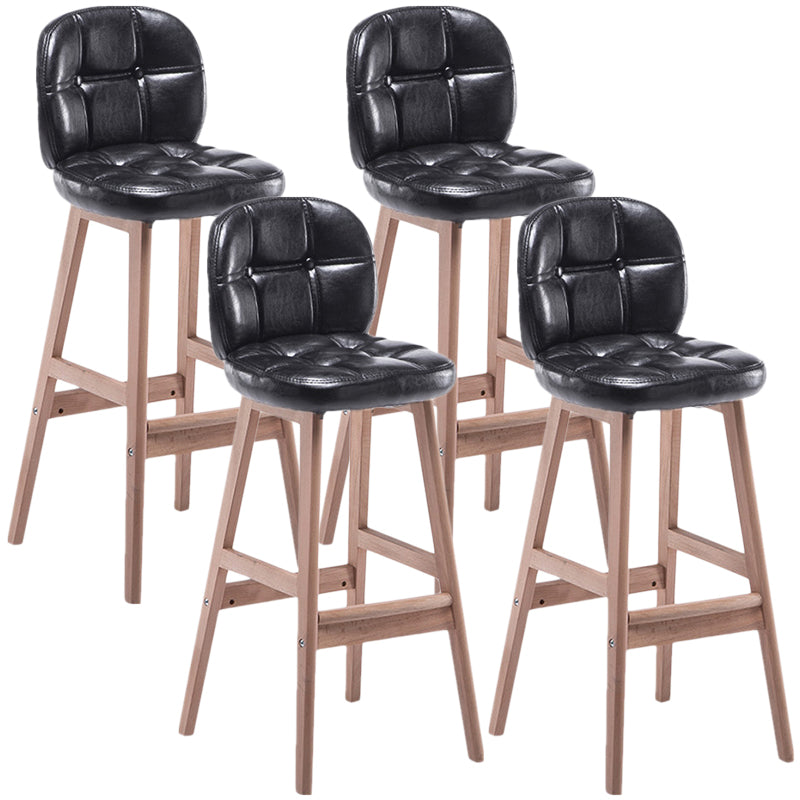 Taburete de bar interior Taburete de mostrador con respaldo rectangular moderno con patas de madera