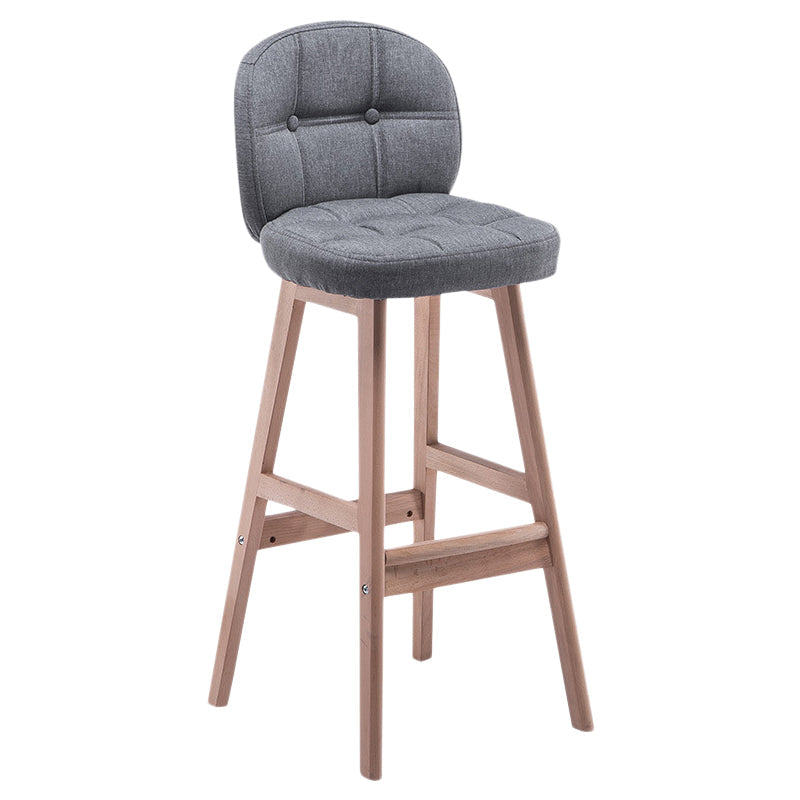 Taburete de bar interior Taburete de mostrador con respaldo rectangular moderno con patas de madera