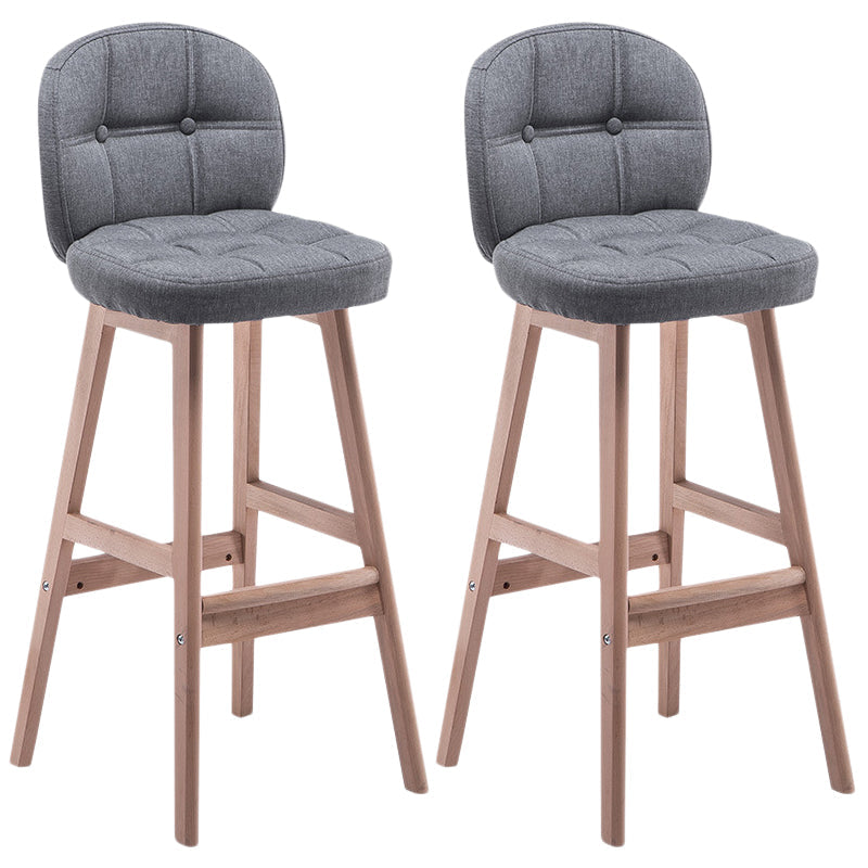Taburete de bar interior Taburete de mostrador con respaldo rectangular moderno con patas de madera