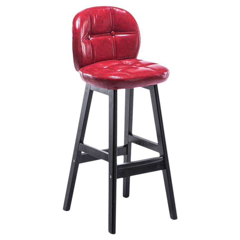 Taburete de bar interior Taburete de mostrador con respaldo rectangular moderno con patas de madera