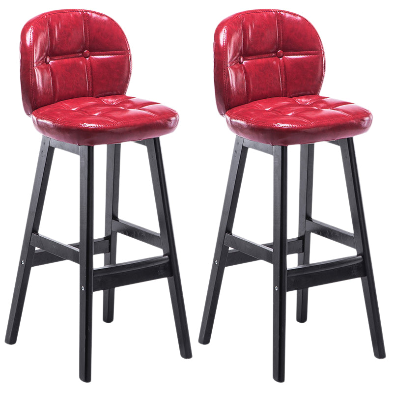 Taburete de bar interior Taburete de mostrador con respaldo rectangular moderno con patas de madera