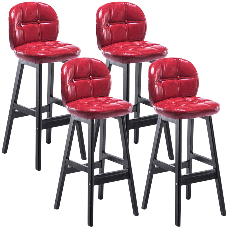 Taburete de bar interior Taburete de mostrador con respaldo rectangular moderno con patas de madera