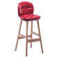 Taburete de bar interior Taburete de mostrador con respaldo rectangular moderno con patas de madera