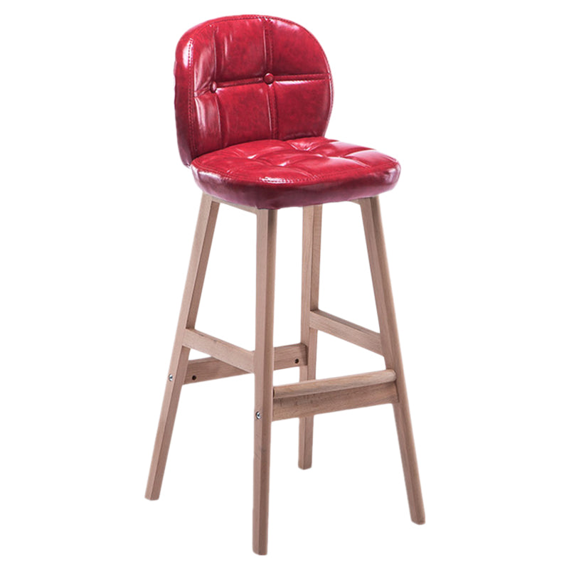 Taburete de bar interior Taburete de mostrador con respaldo rectangular moderno con patas de madera