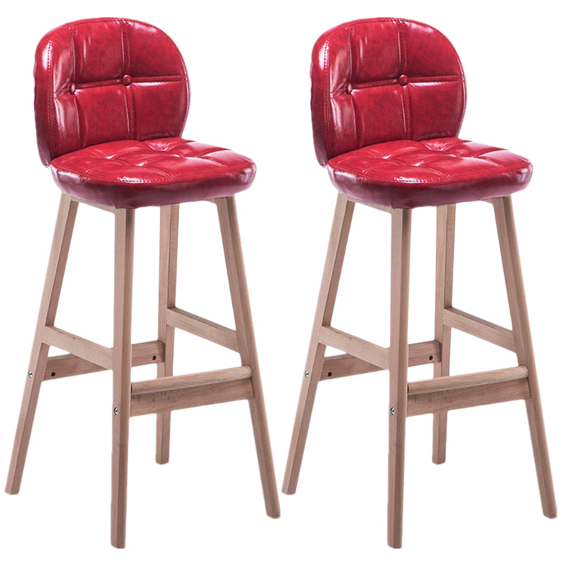 Taburete de bar interior Taburete de mostrador con respaldo rectangular moderno con patas de madera