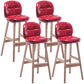 Taburete de bar interior Taburete de mostrador con respaldo rectangular moderno con patas de madera