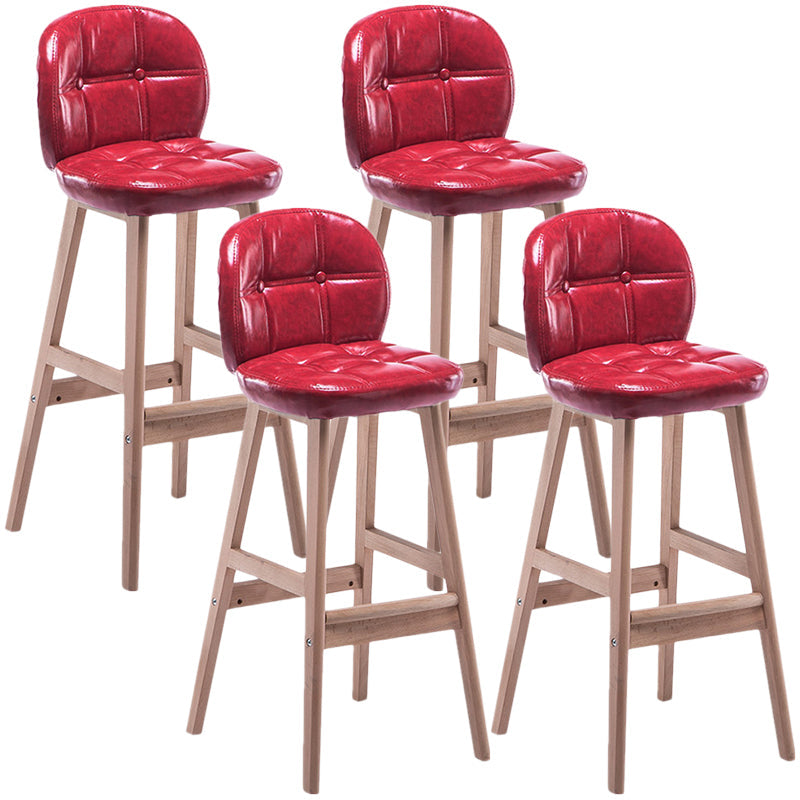 Taburete de bar interior Taburete de mostrador con respaldo rectangular moderno con patas de madera